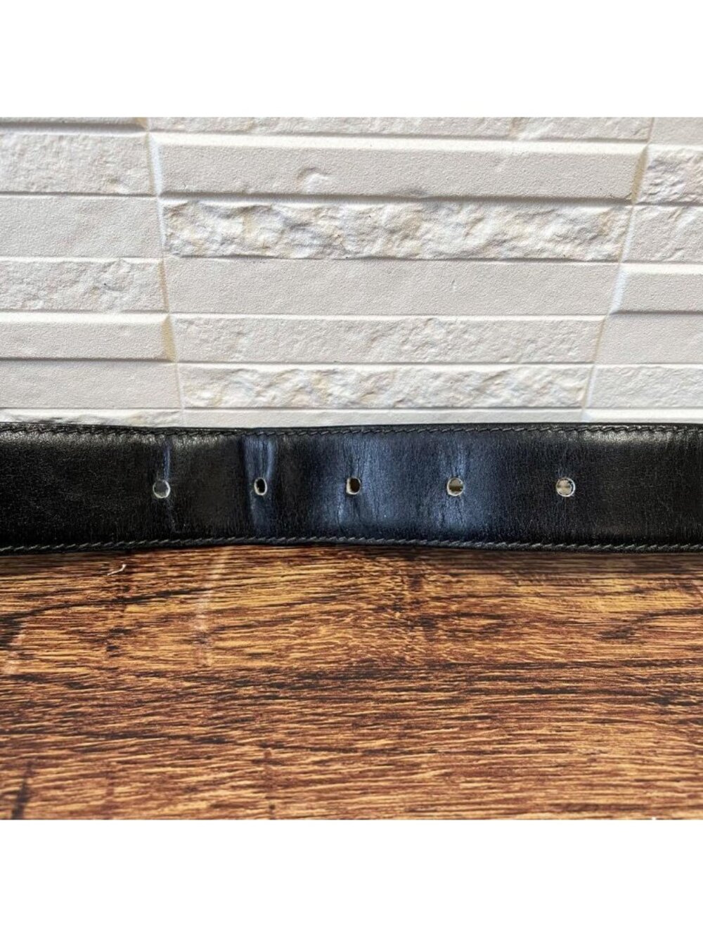 Celine Leather Triomphe Buckle Gold Belt Black - Picture 6 of 10